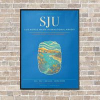 Thumbnail for Luis Munoz Marin International Airport San Juan SJU - Canvas Framed - Turquoise