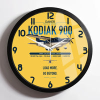 Thumbnail for Daher Kodiak 900 design on yellow framed wall clock