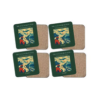 Thumbnail for The Avalanche Watch - Designed Coasters design on dark green 4-pieces-set