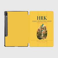 Thumbnail for Kharkiv International Airport (HRK) design on yellow samsung tablet tablet case