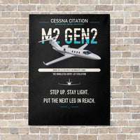Thumbnail for Cessna Citation M2 Gen2 vertical canvas print - no frame - black background