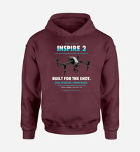 Thumbnail for DJI Inspire 2 design on dark red hoodie single side