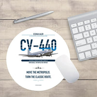 Thumbnail for Convair CV-440 Metropolitan design on white round mouse pad