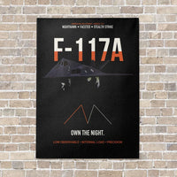 Thumbnail for F-117A Nighthawk Own The Night vertical canvas print - no frame - black background