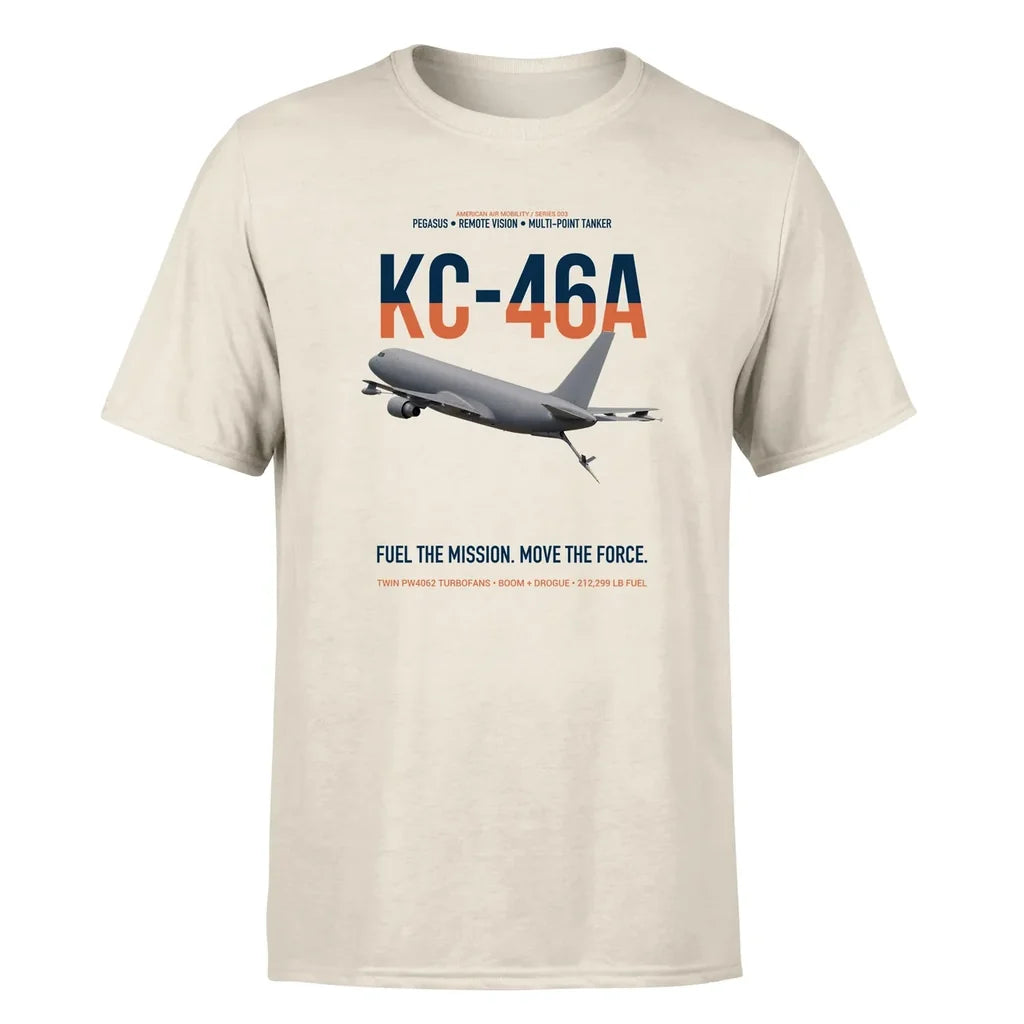 KC-46A PEGASUS design on beige double-side t-shirt, single-side print