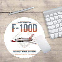 Thumbnail for F-100D Super Sabre design on white round mouse pad