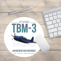 Thumbnail for TBM-3 Avenger design on white round mouse pad