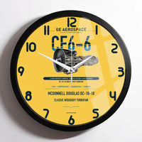 Thumbnail for CF6-6 design on yellow framed wall clock
