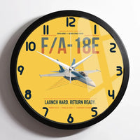 Thumbnail for F-A-18E Super Hornet design on yellow framed wall clock