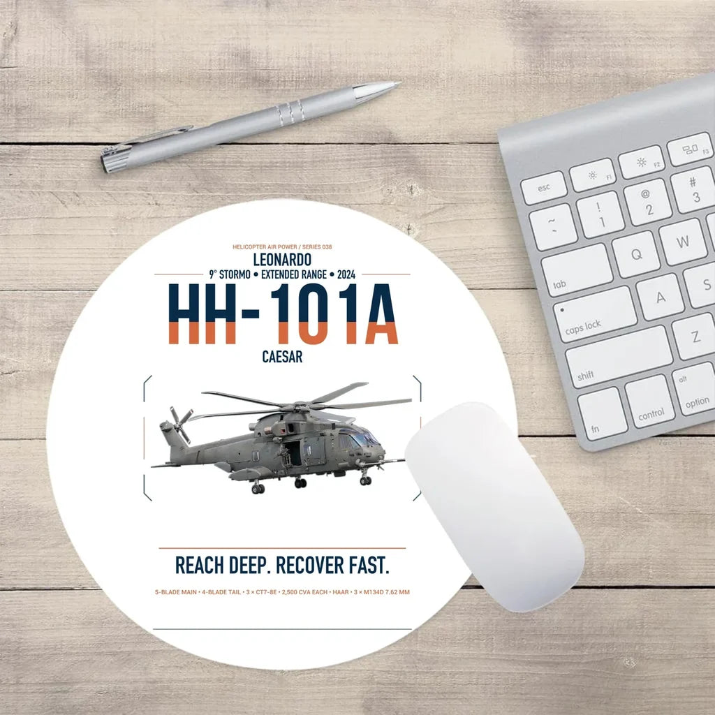 Leonardo HH-101A Caesar design on white round mouse pad