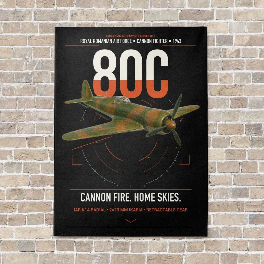 IAR 80C vertical canvas print - no frame - black background