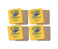 Thumbnail for AE 2100D3 design on yellow 4 pieces set coaster