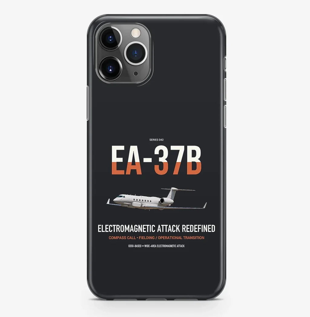 EA-37B Compass Call design on black magsafe iphone case, for iPhone Pro Max
