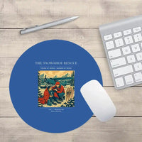 Thumbnail for VINTAGE G4281 - The Snowshoe Rescue - Designed Mouse Pads design on blue round