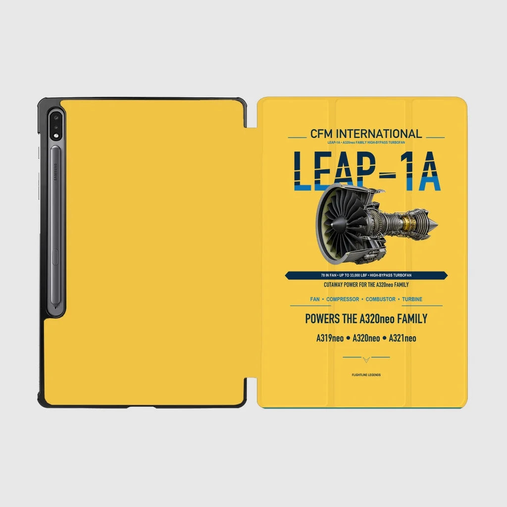 CFM LEAP-1A design on yellow samsung tablet tablet case