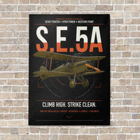 Thumbnail for Royal Aircraft Factory S.E.5a vertical canvas print - no frame - black background