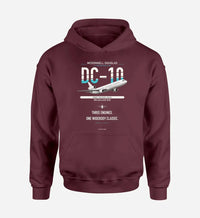 Thumbnail for McDonnell Douglas DC-10 design on dark red double-side hoodie, single-side print