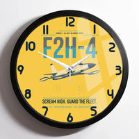 Thumbnail for F2H-4 Banshee design on yellow framed wall clock