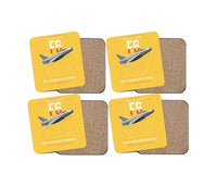 Thumbnail for English Electric Lightning F6 design on yellow 4 pieces set coaster