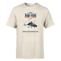 Thumbnail for Leonardo AW169 design on beige t-shirt, single-side print