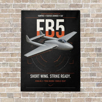 Thumbnail for de Havilland Vampire FB5 vertical canvas print - no frame - black background