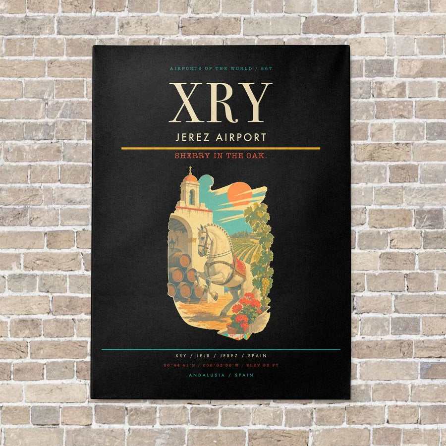 Jerez Airport XRY vertical canvas print - no frame - black background