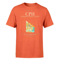 Thumbnail for Copenhagen Airport (CPH) T-Shirt single-side front print in Orange | copenhagen-cph-airport-double-side-t-shirt