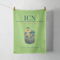 Thumbnail for Incheon International Airport (ICN) design on light green towel