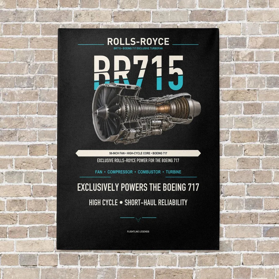 BR715 vertical canvas print - no frame - black background