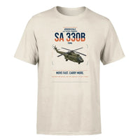 Thumbnail for Aérospatiale SA 330B Puma design on beige t-shirt, single-side print