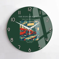 Thumbnail for VINTAGE G4166 - The Hangar Rafters - Designed Wall Clocks design on darkgreen no-frame