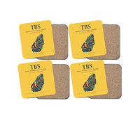 Thumbnail for Tbilisi International Airport (TBS) design on yellow 4 pieces set coaster