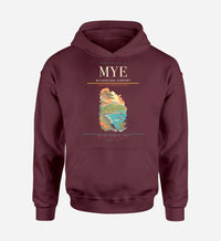 Thumbnail for Miyakejima Airport (MYE) design on dark red hoodie single-side print