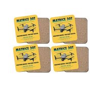 Thumbnail for DJI Matrice 30T design on yellow 4 pieces set coaster