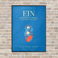 Thumbnail for Eindhoven Airport EIN - Canvas Framed - Turquoise