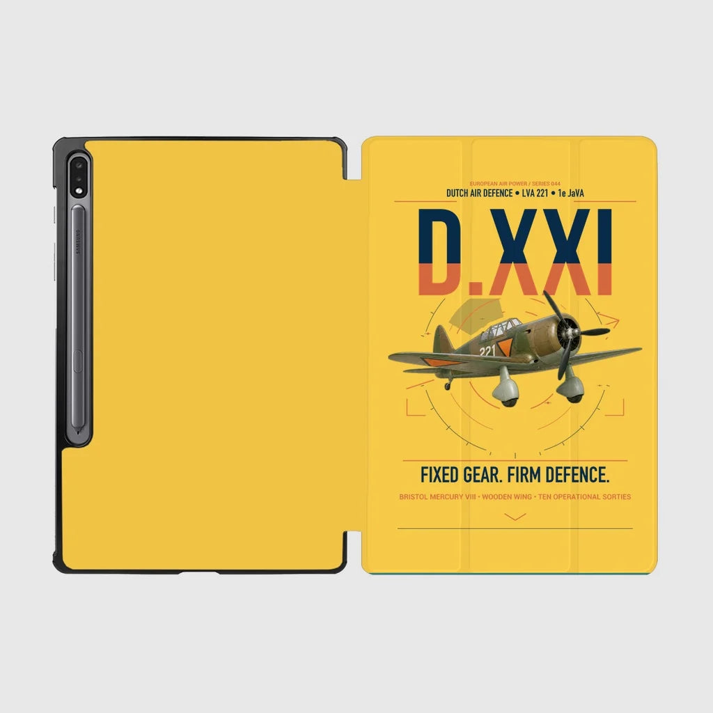 Fokker D.XXI — Dutch LVA aircraft 221 design on yellow samsung tablet tablet case