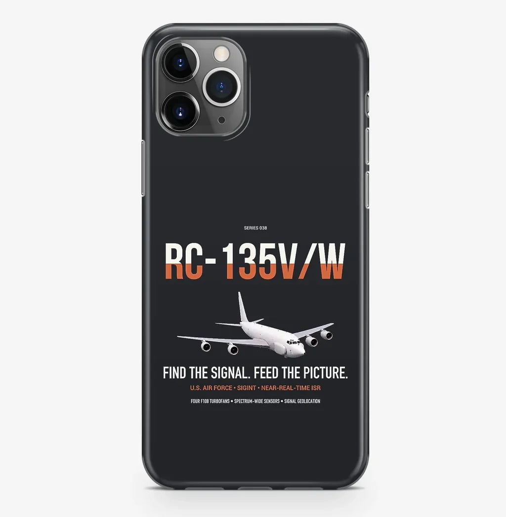RC-135V W Rivet Joint design on black magsafe iphone case, for iPhone Pro Max