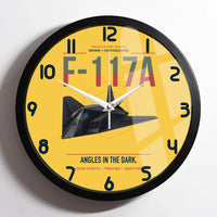Thumbnail for F-117A Nighthawk design on yellow framed wall clock