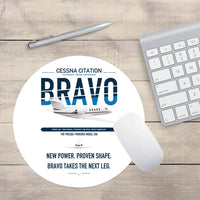 Thumbnail for Cessna Citation Bravo design on white round mouse pad