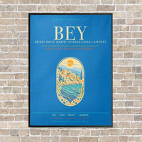 Thumbnail for Beirut Rafic Hariri International Airport BEY - Canvas Framed - Turquoise