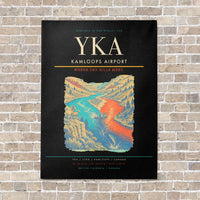 Thumbnail for Kamloops Airport YKA vertical canvas print - no frame - black background