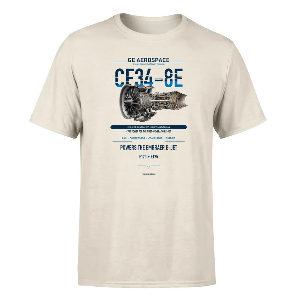 CF34-8E design on beige single side