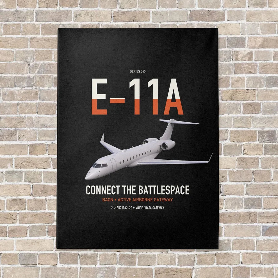 E-11A BACN vertical canvas print - no frame - black background