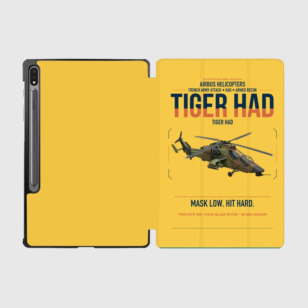 Airbus Helicopters Tiger HAD design on yellow samsung tablet tablet case