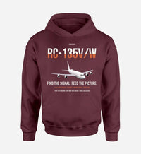 Thumbnail for RC-135V W Rivet Joint design on dark red double-side hoodie, single-side print