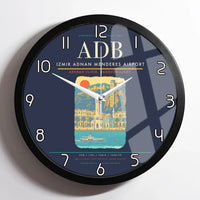 Thumbnail for Izmir Adnan Menderes Airport ADB Wall-Clock Framed - Navy Blue