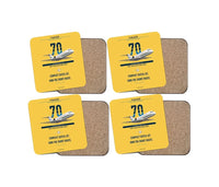 Thumbnail for Fokker 70 design on yellow 4 pieces set coaster