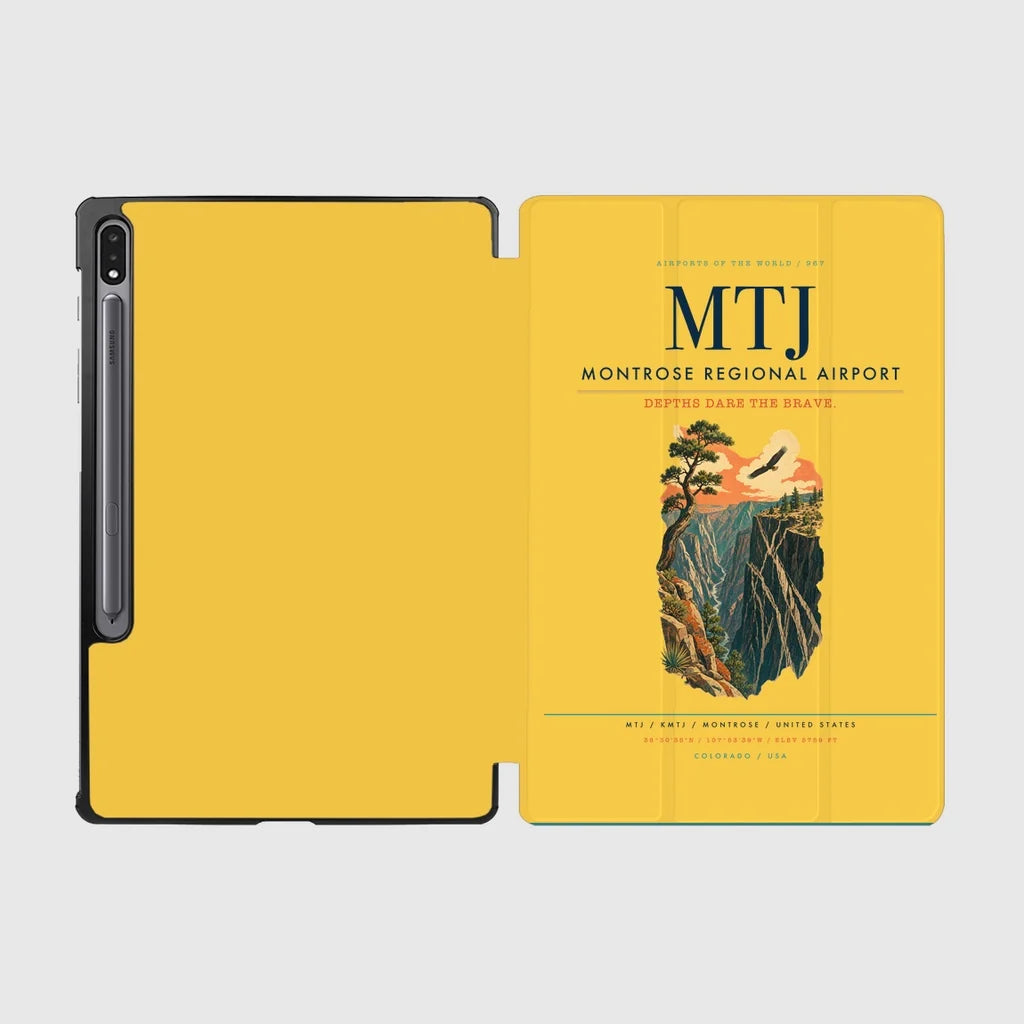 Montrose Regional Airport (MTJ) design on yellow samsung tablet tablet case