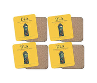 Thumbnail for Douala International Airport (DLA) design on yellow 4 pieces set coaster
