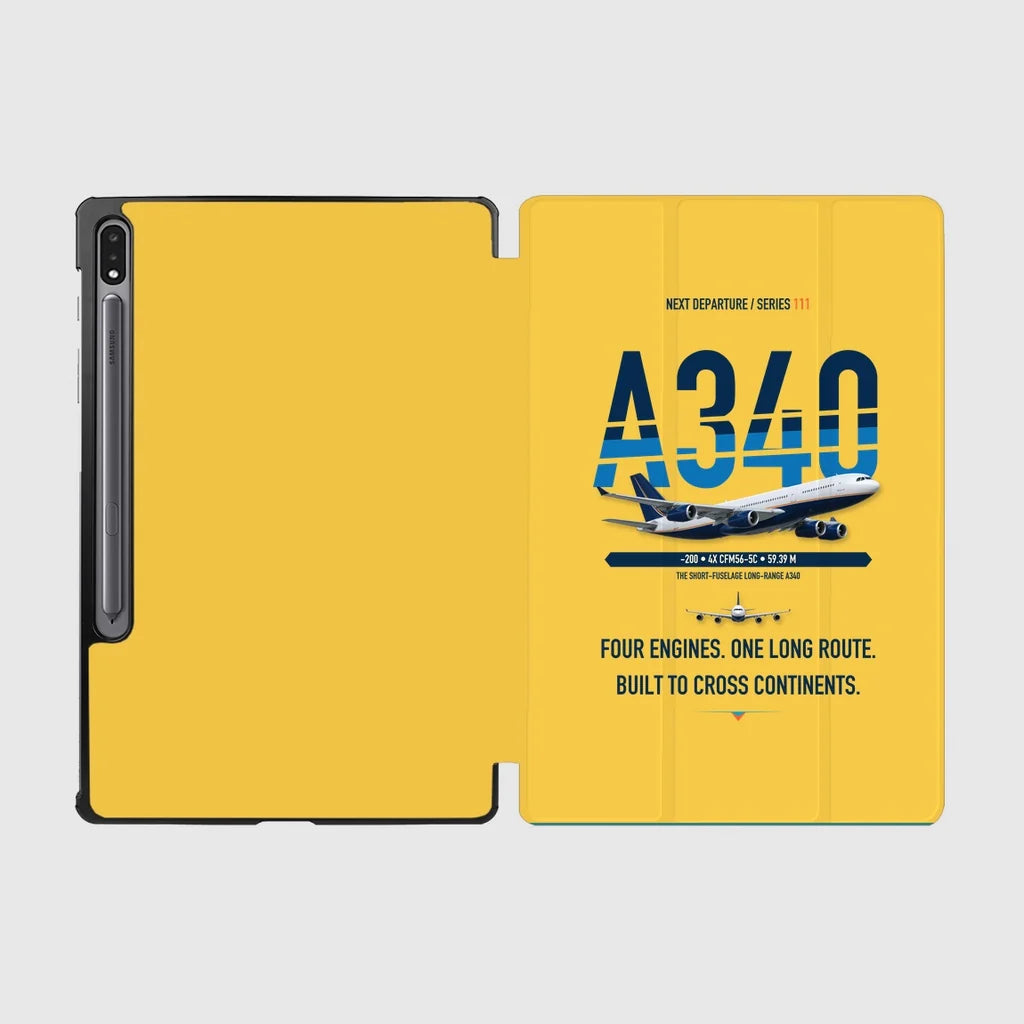 Airbus A340-200 design on yellow samsung tablet tablet case